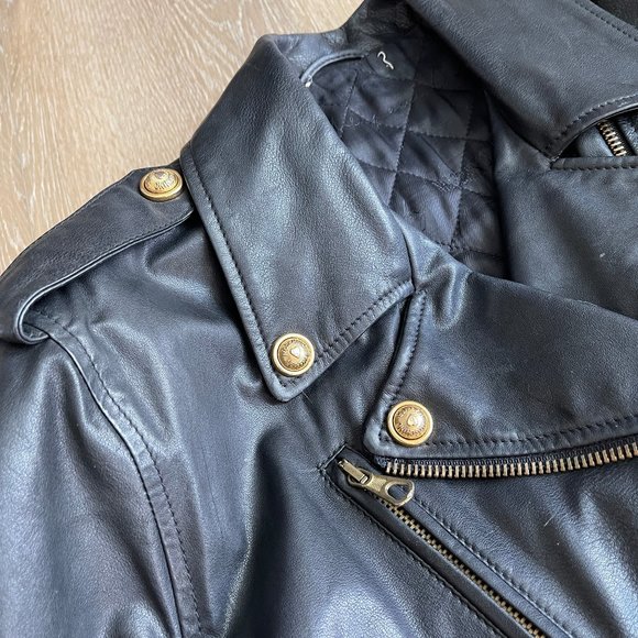 Auc Versace Leather Bomber Black Jacket - Picture 4 of 17